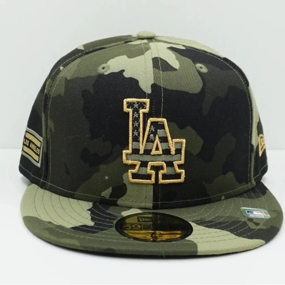 LA MLB CAMO FITTED CAP SZ 7